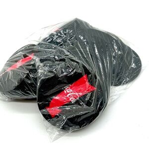 Lot of Coca Cola Coasters Black & Red Graphics Set of 81 Round 4” New